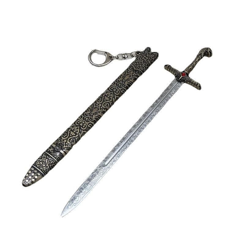 Oathkeeper Sword Replica - Game of Thrones Valyrian Steel Blade 22cm/8.6in | Jaime Lannister & Brienne of Tarth Legacy Collectible | Forged from Ice Lannister-Stark Zinc Alloy Display Weapon for ASOIAF Fans - BlacksmithSONG