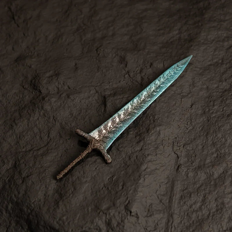 1:6 scale anime-style zinc alloy sword replica with leaf pattern, BlacksmithSONG collectible