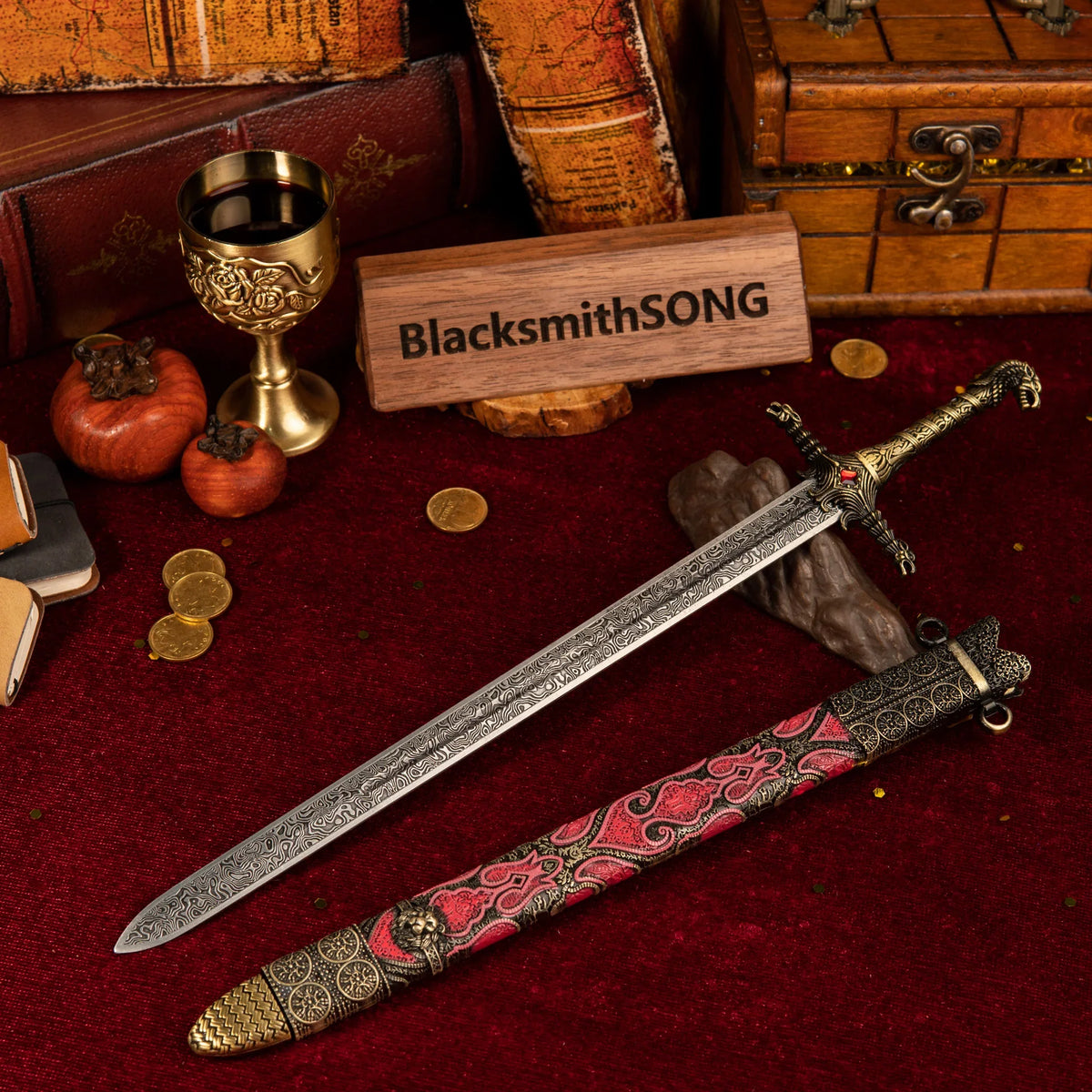 Oathkeeper Replica - The Sword of Brienne - 30cm Zinc Alloy - Lion Hilt Desktop Ornament