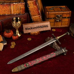 Oathkeeper Replica - The Sword of Brienne - 30cm Zinc Alloy - Lion Hilt Desktop Ornament