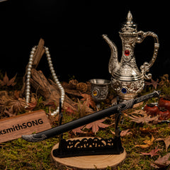 Réplica de la espada de Thranduil - Espada de doble filo del Rey Elfo de ESDLA a escala 1:6 | Diseño de la Armería Real del Bosque Negro | Exhibición artística en aleación de zinc para fans de los elfos silvanos