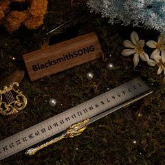 BlacksmithSONG 1:6 anime-style zinc alloy sword replica with ruler, moss and flowers