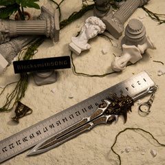 Blade of Olympus Replica - The Sword of Zeus - 21cm Silver & Gold Metal - 1:6 Scale God of War Prop