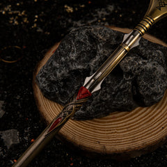 Draupnir Spear Replica - Kratos’ Spartan Weapon - 35cm Metal Spear with Display Stand - God of War Ragnarok Prop