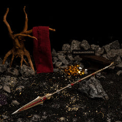 Draupnir Spear Replica - Kratos’ Spartan Weapon - 35cm Metal Spear with Display Stand - God of War Ragnarok Prop