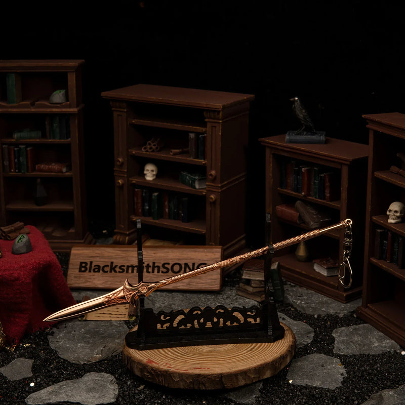 Gungnir replica — displayed on the large stand.