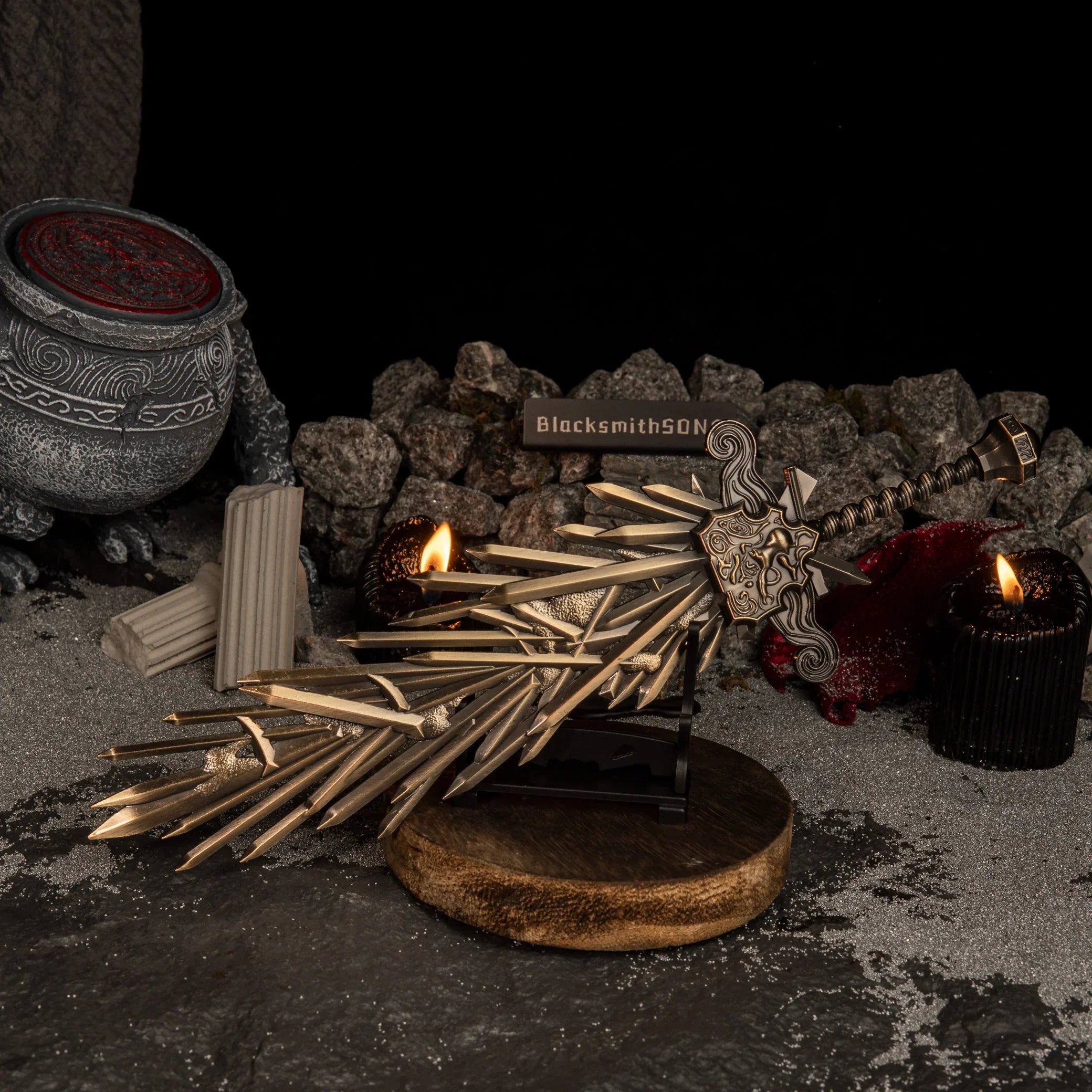 Grafted Blade Greatsword replica displayed on a small black horizontal stand.