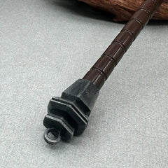 Anime-style 1:6 zinc alloy weapon replica mace with detailed hexagonal head, for cosplay display