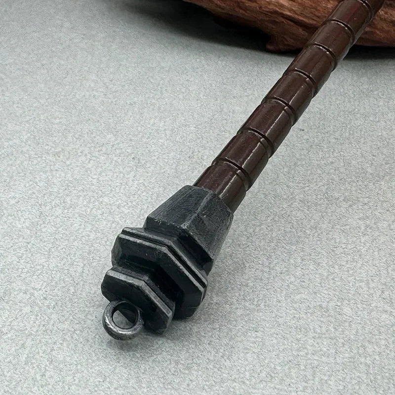Anime-style 1:6 zinc alloy weapon replica mace with detailed hexagonal head, for cosplay display