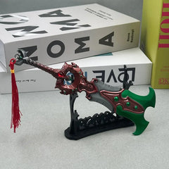 1:6 anime-style zinc alloy fantasy sword replica with red tassel on display stand