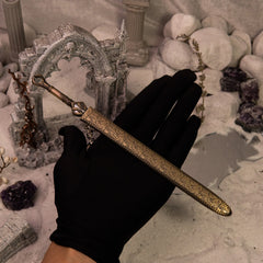 Ingrid Sword Replica - The Sentient Blade - 22cm Antique Gold Metal - Freyr & Atreus Weapon