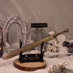 Ingrid Sword Replica - The Sentient Blade - 22cm Antique Gold Metal - Freyr & Atreus Weapon