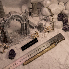 Ingrid Sword Replica - The Sentient Blade - 22cm Antique Gold Metal - Freyr & Atreus Weapon