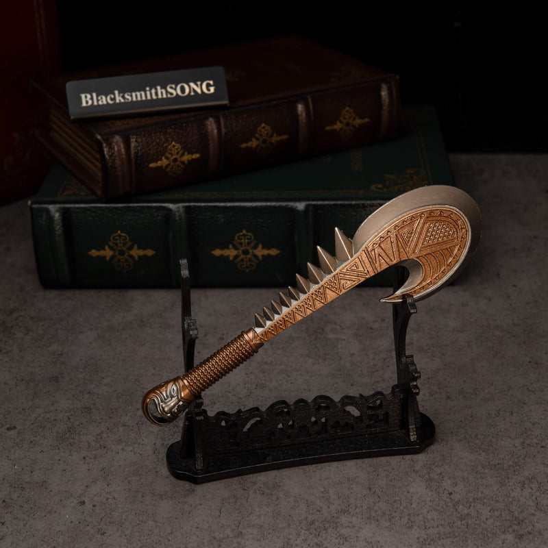 Patu replica — displayed on the large display stand.