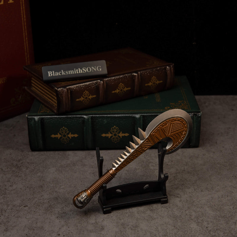Patu replica — displayed on the small display stand.