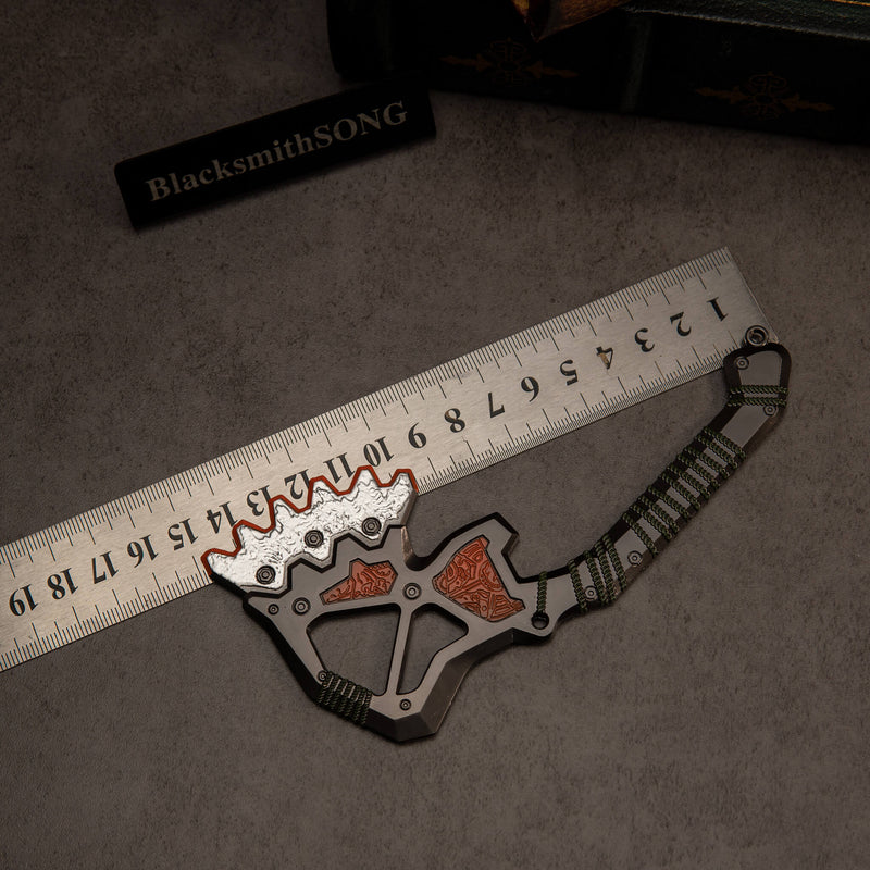War Club replica — size reference on a ruler, 15cm / 5.9 inches.