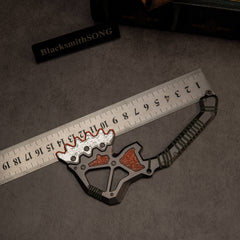 War Club replica — size reference on a ruler, 15cm / 5.9 inches.