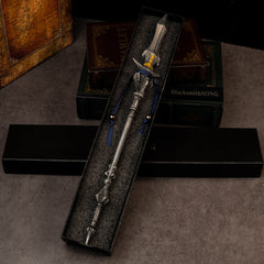 Chu-Bai Spear replica — resting in its black gift box.