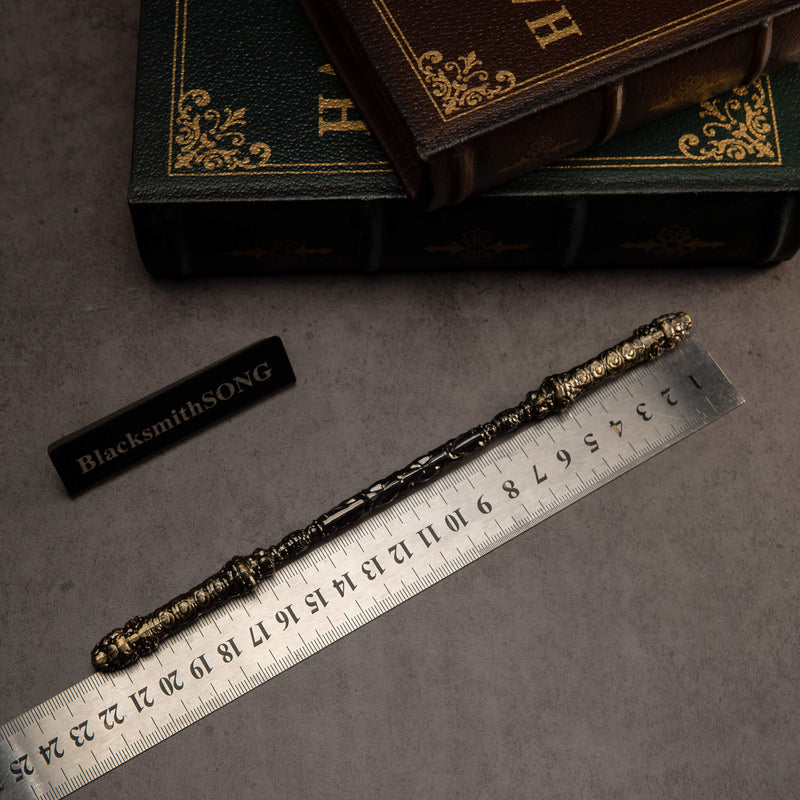 Cloud-Patterned Stone Staff replica — ruler measurement, 22cm / 8.7 inches.