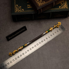 Loongwreathe Staff replica — size chart with ruler, 22cm / 8.7 inches, 1:6 scale.