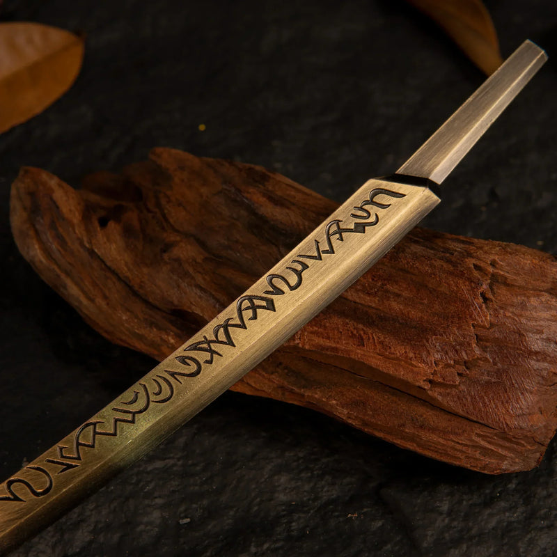 Close-up detail of the Hand of Malenia's handle, designed to look like a prosthetic attachment.