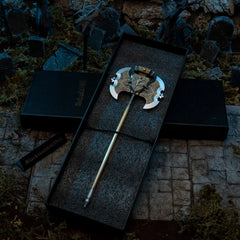 Axe of Godrick replica — packed in its foam-lined gift box.