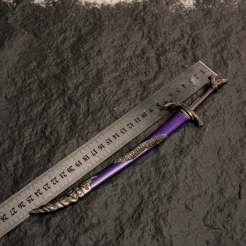 Dragonscale Blade replica placed next to a ruler showing a length of approximately 26cm.