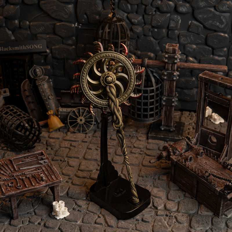 Ghiza's Wheel replica — standing upright on the vertical stand.