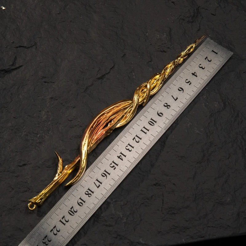 Greatsword of Damnation replica placed next to a ruler showing a length of approximately 22cm.