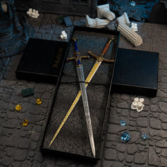 Rellana's Twin Blades replica — in foam-lined gift box.