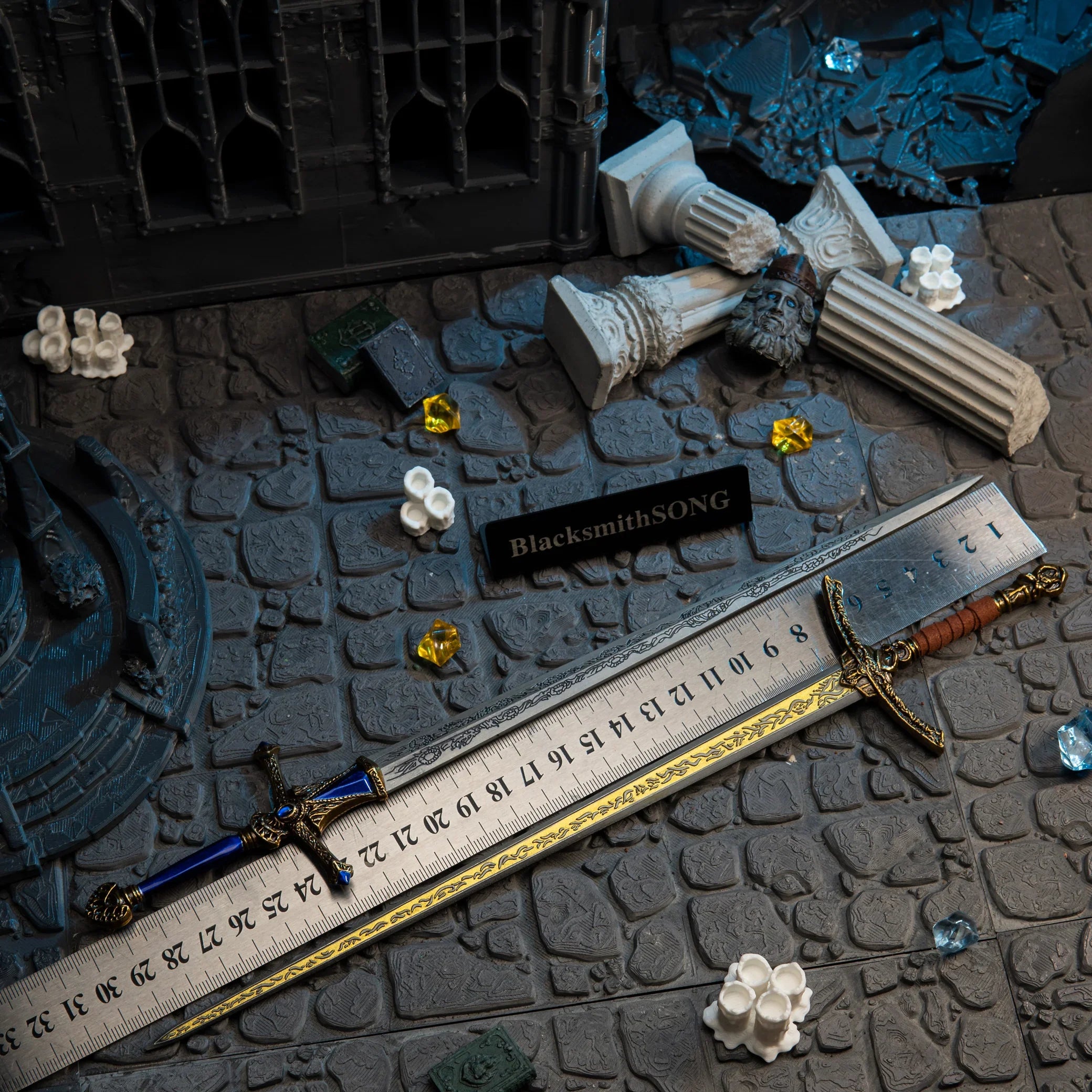 Rellana's Twin Blades replica — size chart in cm and inches