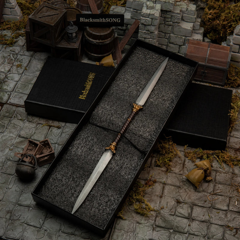 Twinblade replica (30cm die-cast zinc alloy sword) — in foam-lined gift box.