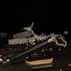 Blackfyre replica — displayed on the large horizontal stand.