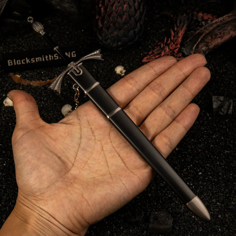 Dark Sister replica (22cm die-cast zinc alloy sword) — held in hand for scale.