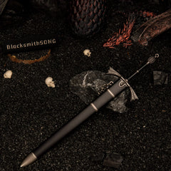 Dark Sister replica — sword laid beside its matching scabbard.