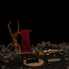 Draupnir Spear replica — small stand display, second angle in the mining forge set.