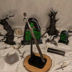 Skofnung replica — displayed upright on the vertical stand.