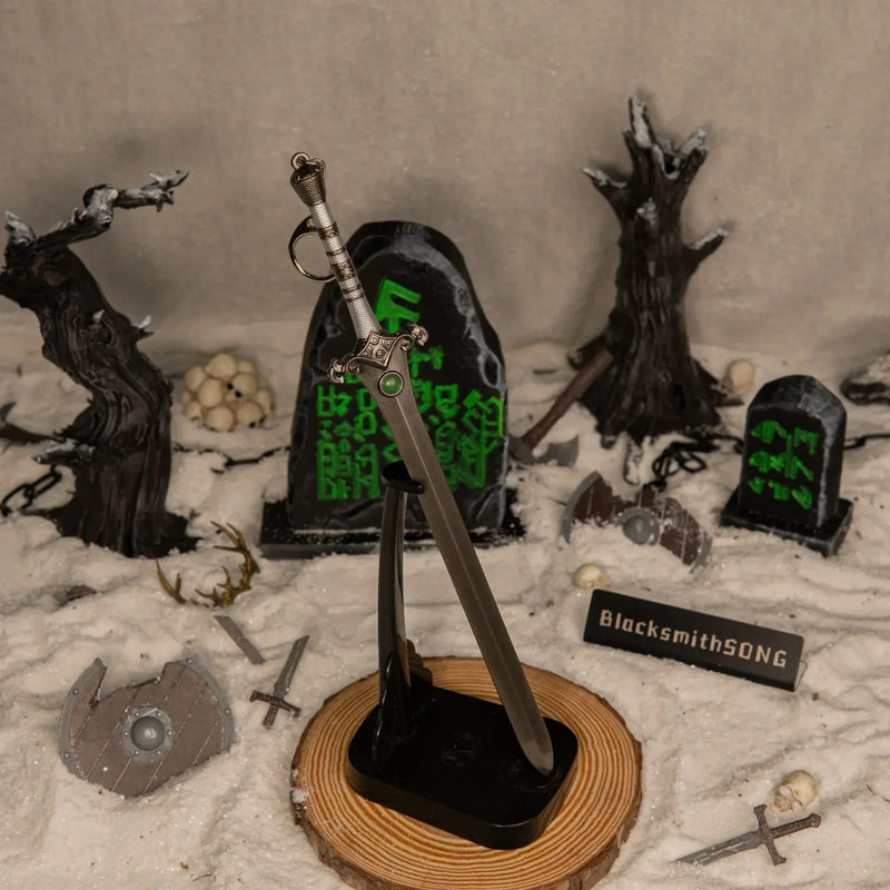 Skofnung replica — displayed upright on the vertical stand.