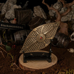 Dauntless Shield replica — displayed on the small stand.