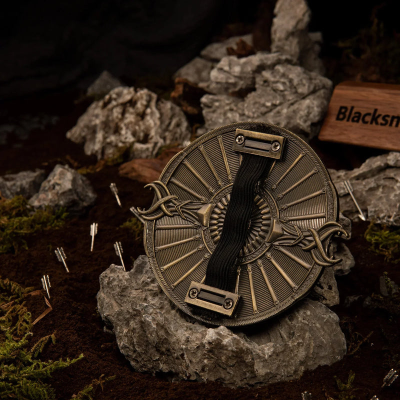 Guardian Shield replica — reverse side showing the twin strap detail.