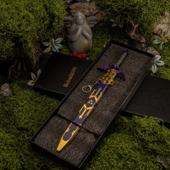 Master Sword replica — in its foam-lined gift box.