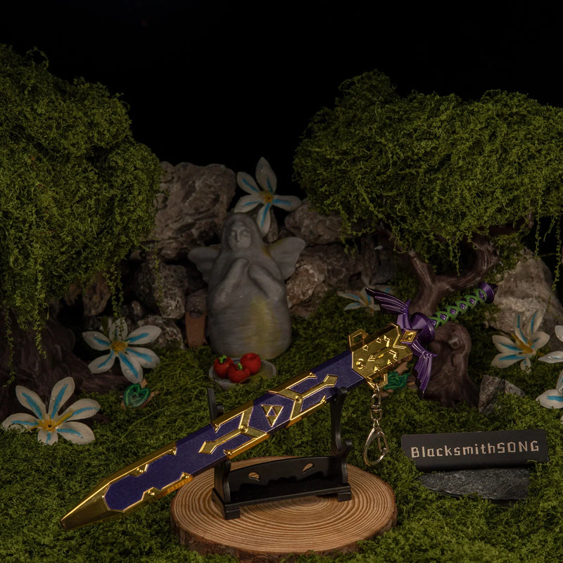 Master Sword replica — displayed on the small stand.