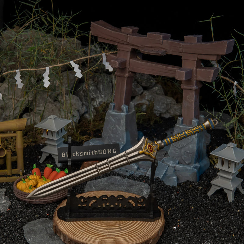 Edge of Duality replica — displayed on the large stand.