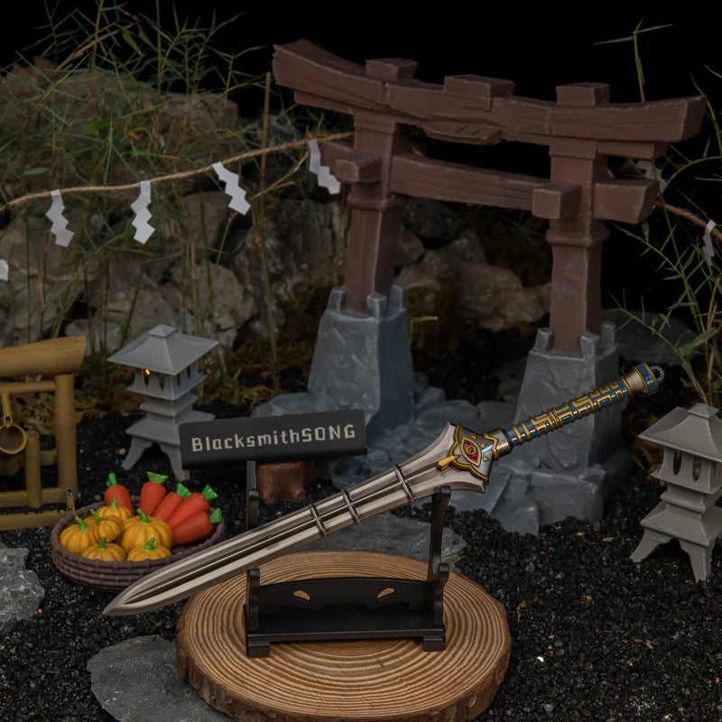 Edge of Duality replica — displayed on the small stand.
