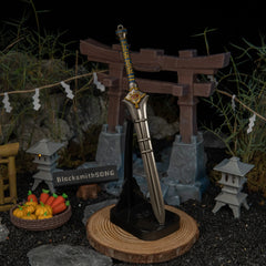 Edge of Duality replica — displayed upright on the vertical stand.