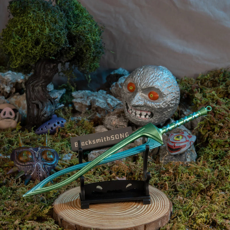 Fierce Deity Sword replica — displayed on the small stand.