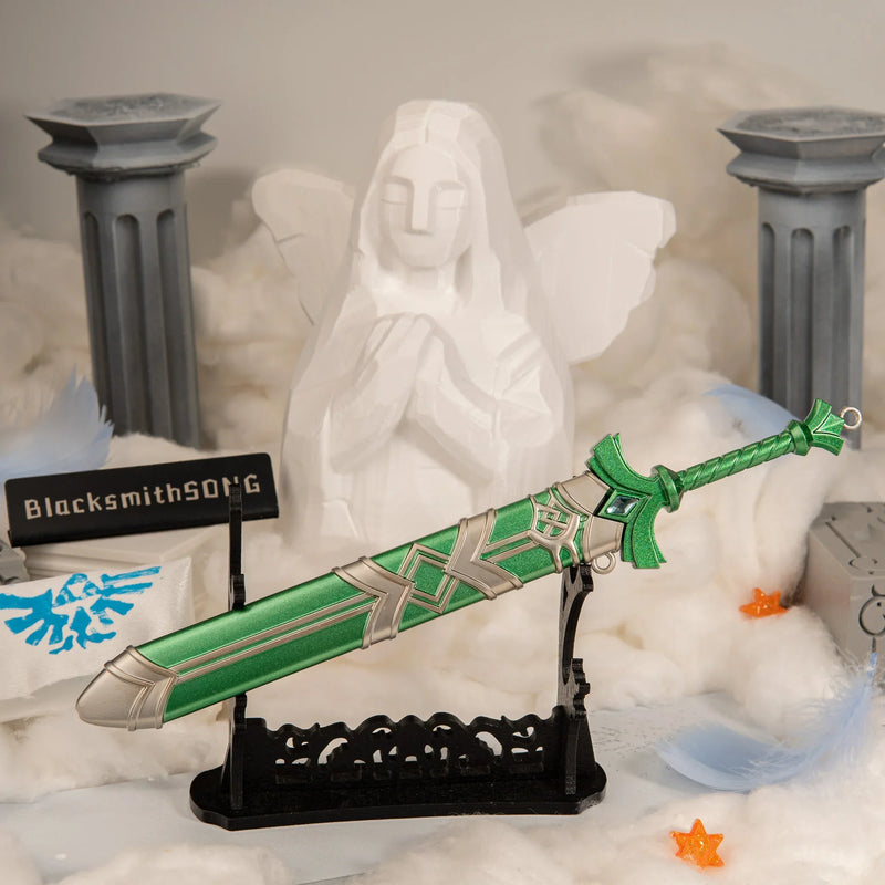 Goddess Sword replica — displayed on the large stand.