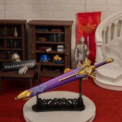 Royal Broadsword replica — displayed on the large stand.