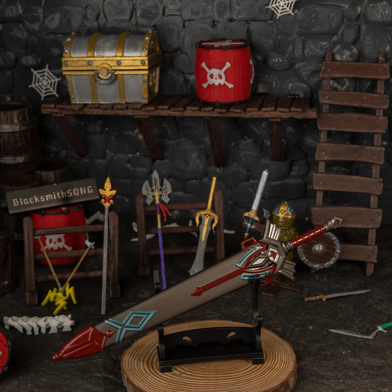 Royal Guard's Sword replica — displayed on the small stand.