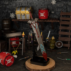 Royal Guard's Sword replica — displayed upright on the vertical stand.